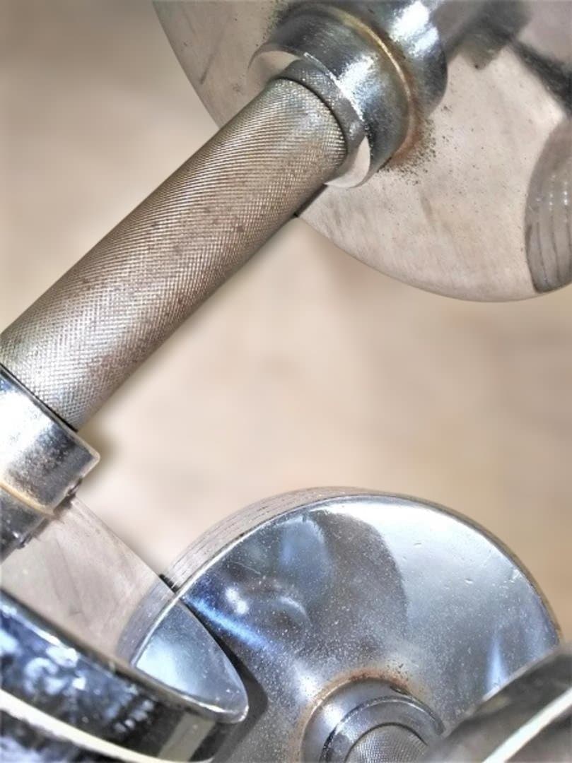 [手渡し限定]　重量固定式　クローム・ダンベル 20kg(ペア) 　中古品