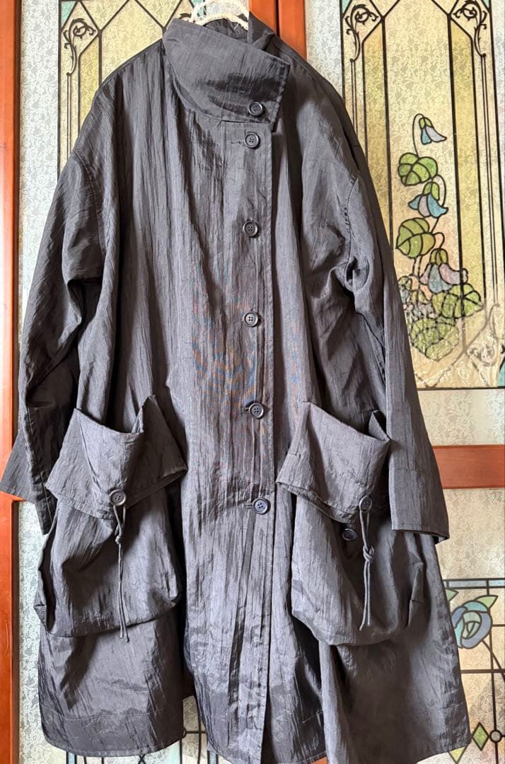 ヤッコマリカルド フリースインナー付き ナイロンコート 墨黒