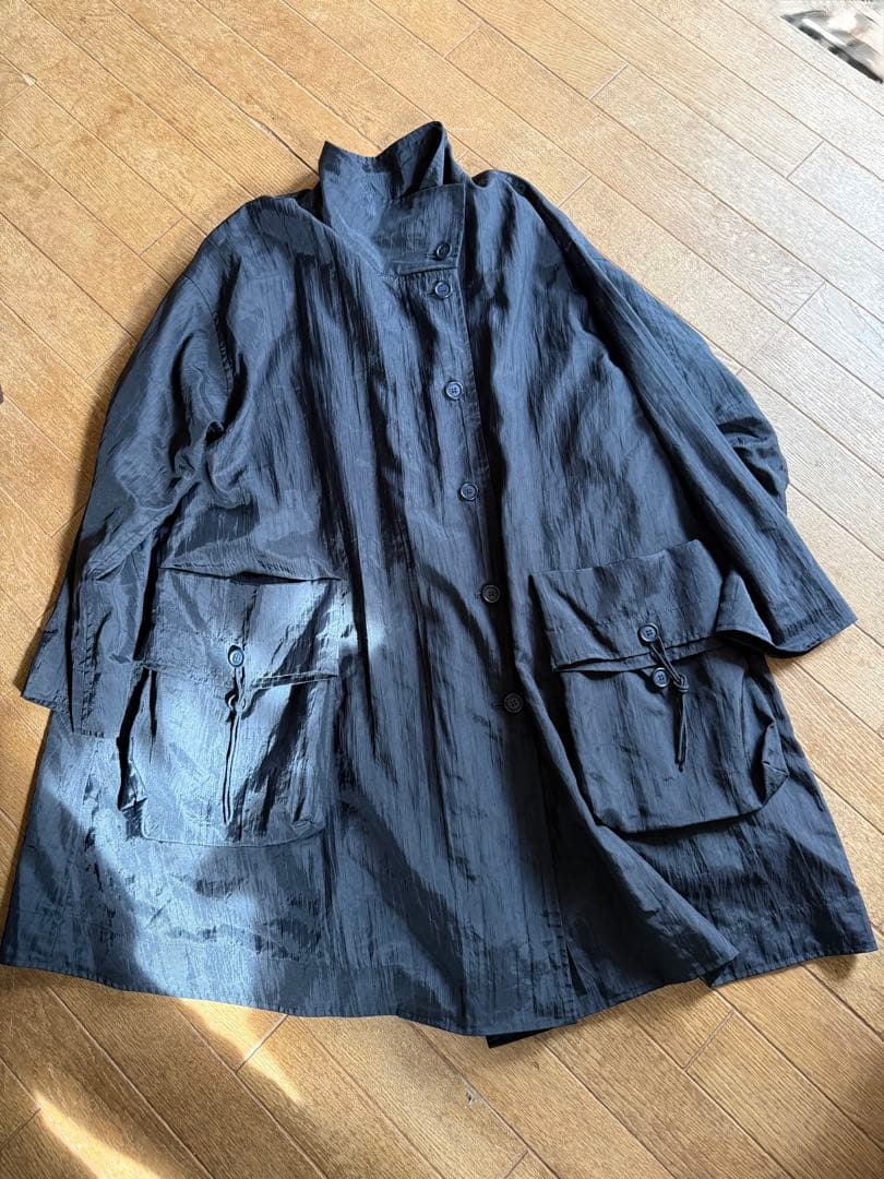 ヤッコマリカルド フリースインナー付き ナイロンコート 墨黒