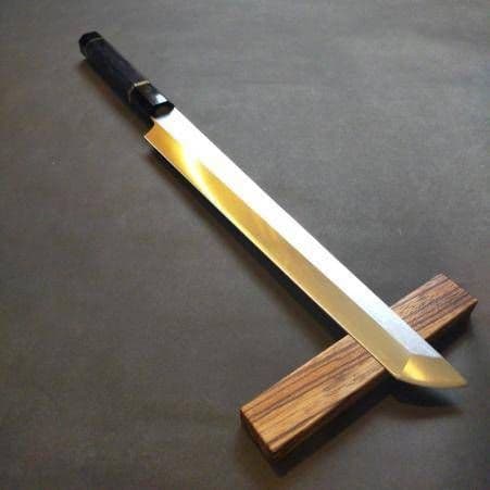 V金10号本焼先丸柳刃包丁270mm 高級黒檀八角柄