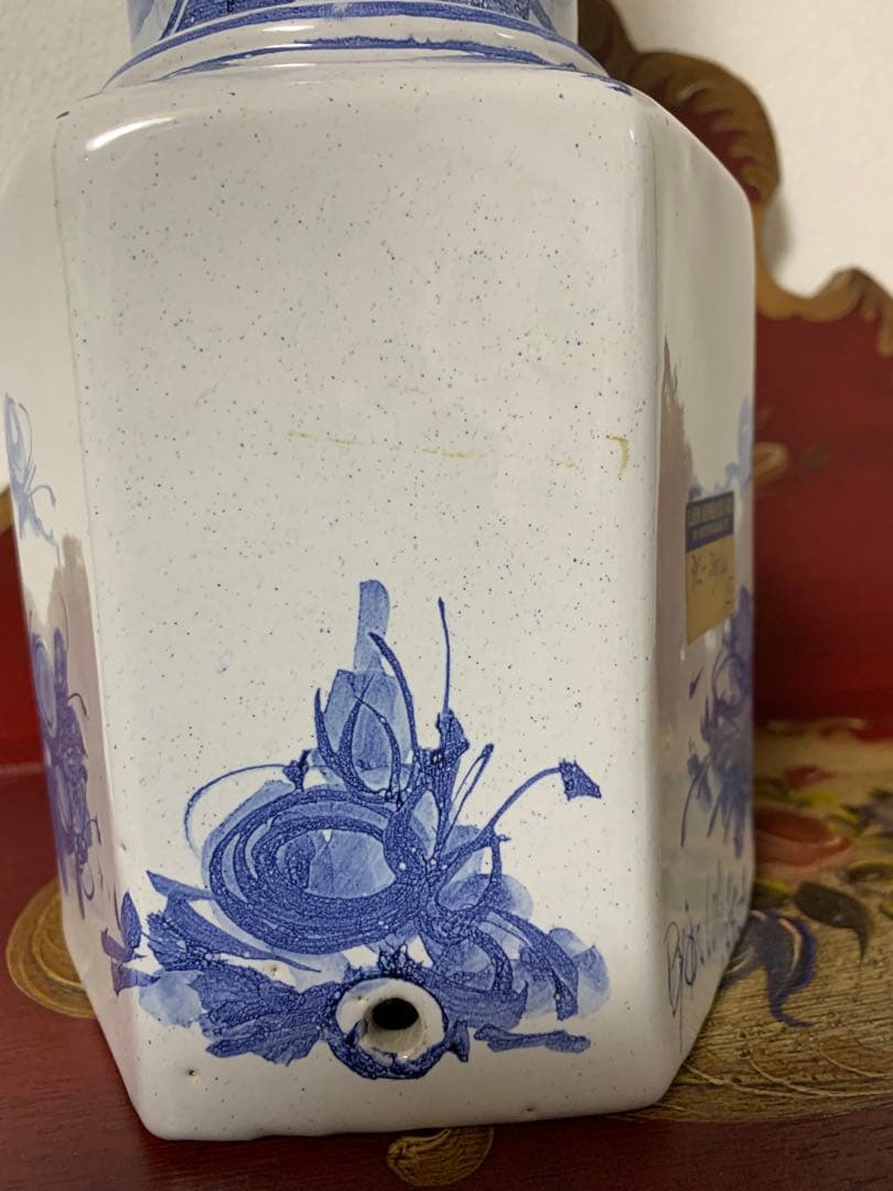 ビヨンヴィンブラッド　可愛い！ビンテージスタジオ手書き一点物３人少女柄花瓶型土台