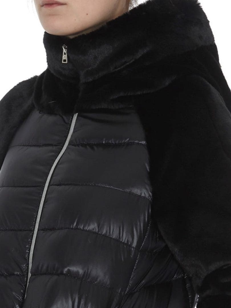 美品★HERNO｜Resort 稀少 エコファーショートダウン ブラック 40