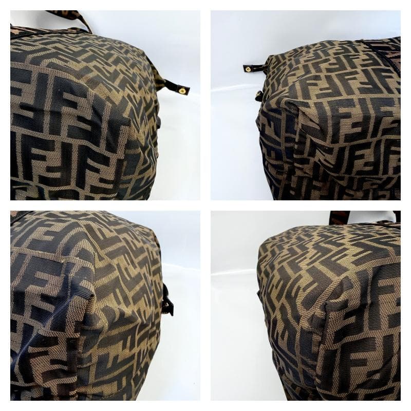 美品 FENDI ボストンバッグ 大容量 ズッカ ロゴ FF金具 ナイロン 旅行