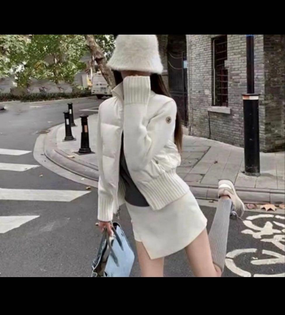 すぐ発送可能！！　ニットドッキング　ホワイトジャケット