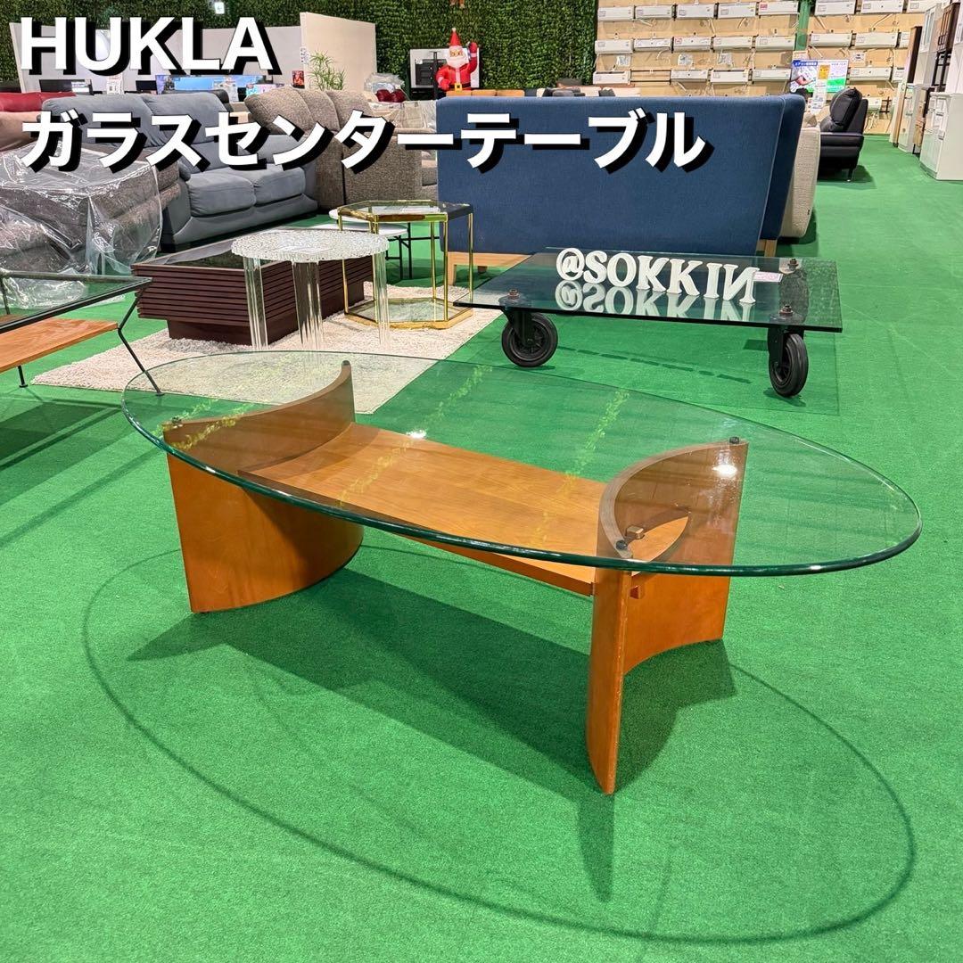 HUKLA ガラス センターテーブル モダン 楕円形 M015