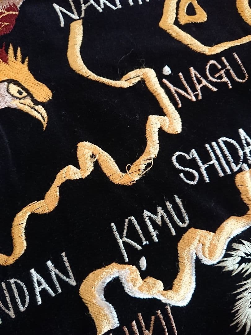 【希少】東洋テーラー 別珍 襟付 スカジャン M 黒 龍 鷹 刺繍 リバーシブル