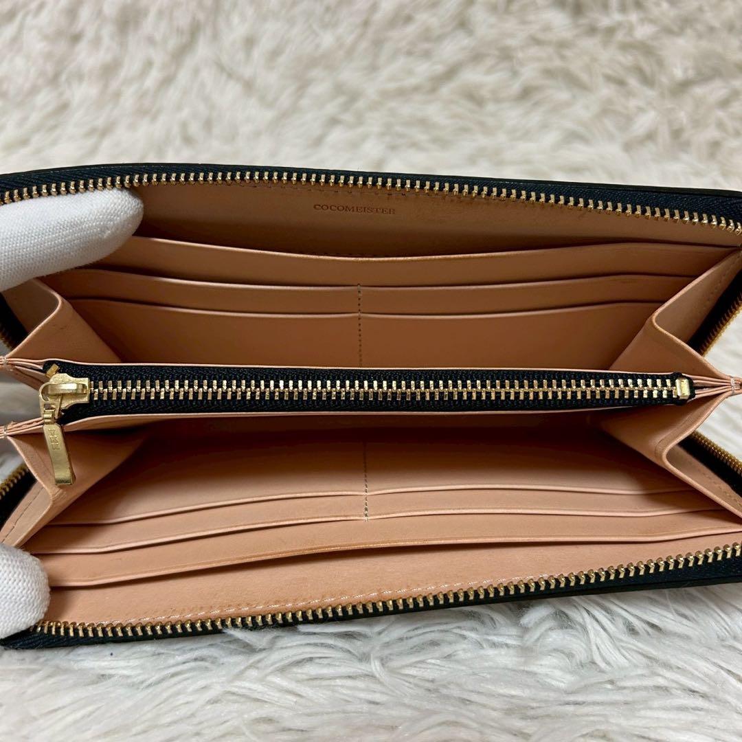 未使用級✨ココマイスター　イントレチャート　長財布　ラウンドファスナー　ブラック