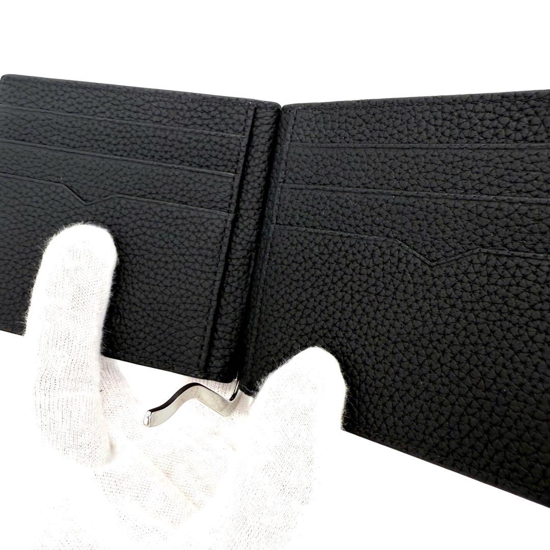 ★未使用品★ボナベンチュラ シュリンクレザー マネークリップ メンズ ブラック