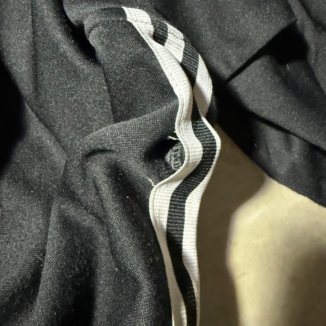 01年製adidasジップアップパーカートラックジャケット短丈スポーツMIX黒