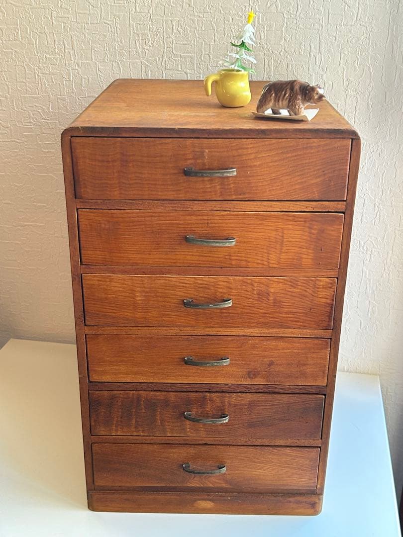 古道具　6杯抽斗　小引き出し　ヴィンテージ　アンティーク　ドロアー　昭和レトロ