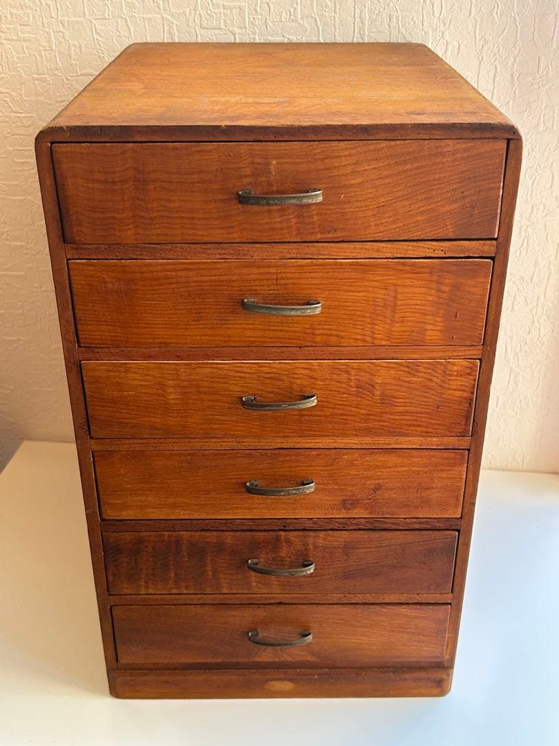 古道具　6杯抽斗　小引き出し　ヴィンテージ　アンティーク　ドロアー　昭和レトロ