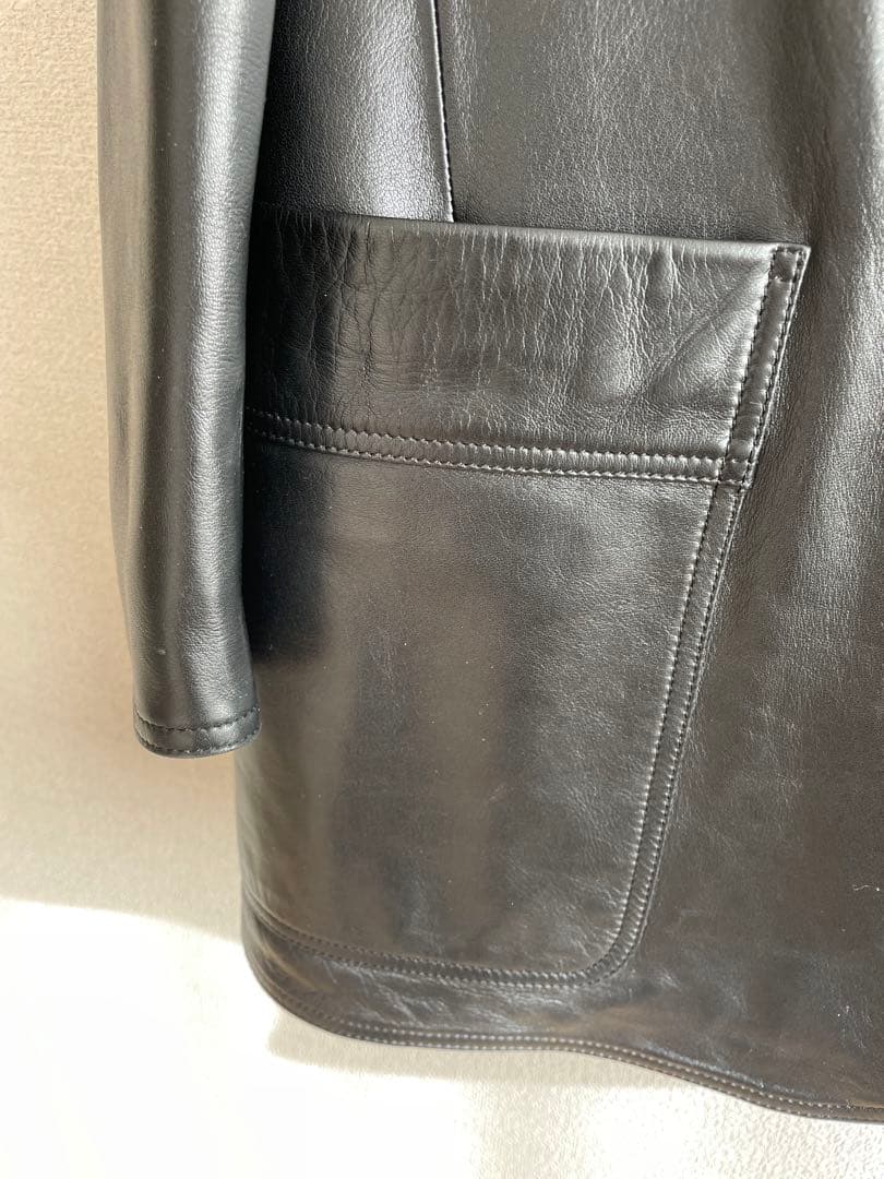 【未使用】LOEWE ショートコート　黒　ラムレザー　サイズ40