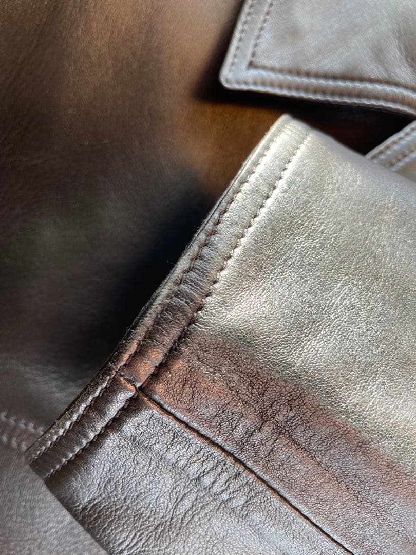 【未使用】LOEWE ショートコート　黒　ラムレザー　サイズ40