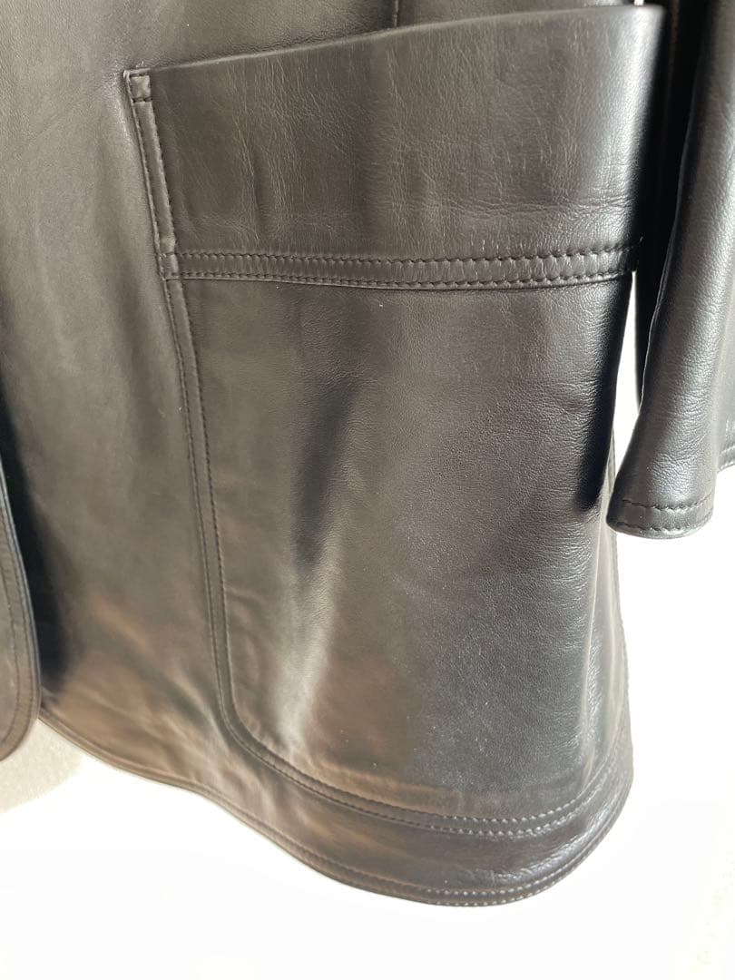 【未使用】LOEWE ショートコート　黒　ラムレザー　サイズ40