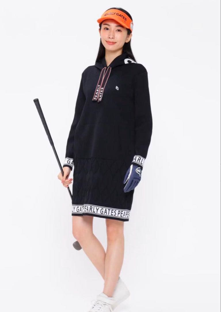 PEARLY GATES ニットフーディワンピース　新品タグ付き