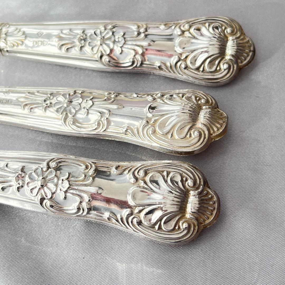 【Harrison Brothers】【純銀ハンドル】キングス　サーバーセット