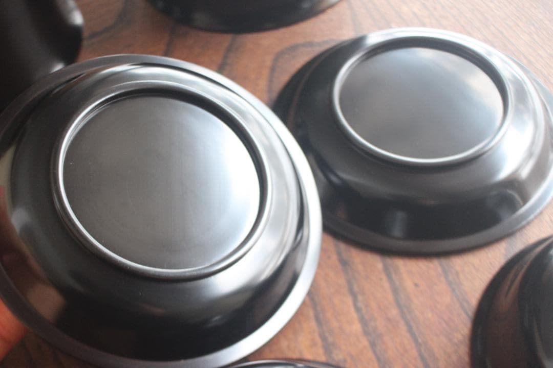 時代逸品！品のある羽反りデザインに時代黒漆の美しい蕎麦椀2点（検京塗懐石椀輪島塗