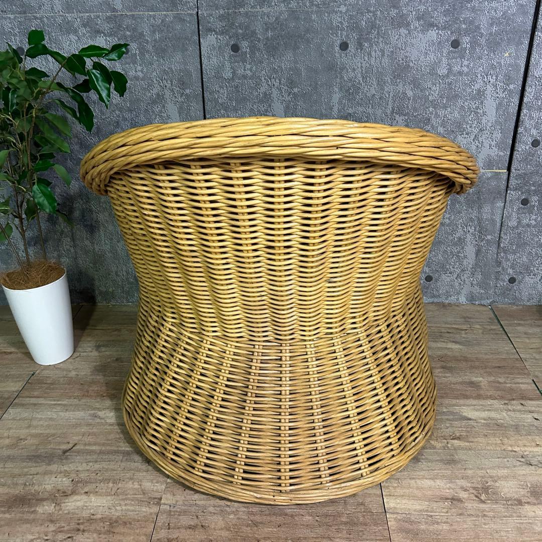 ꧁CASABLANCA カサブランカ꧂ラタン1Pアームソファ2脚 籐家具 花柄