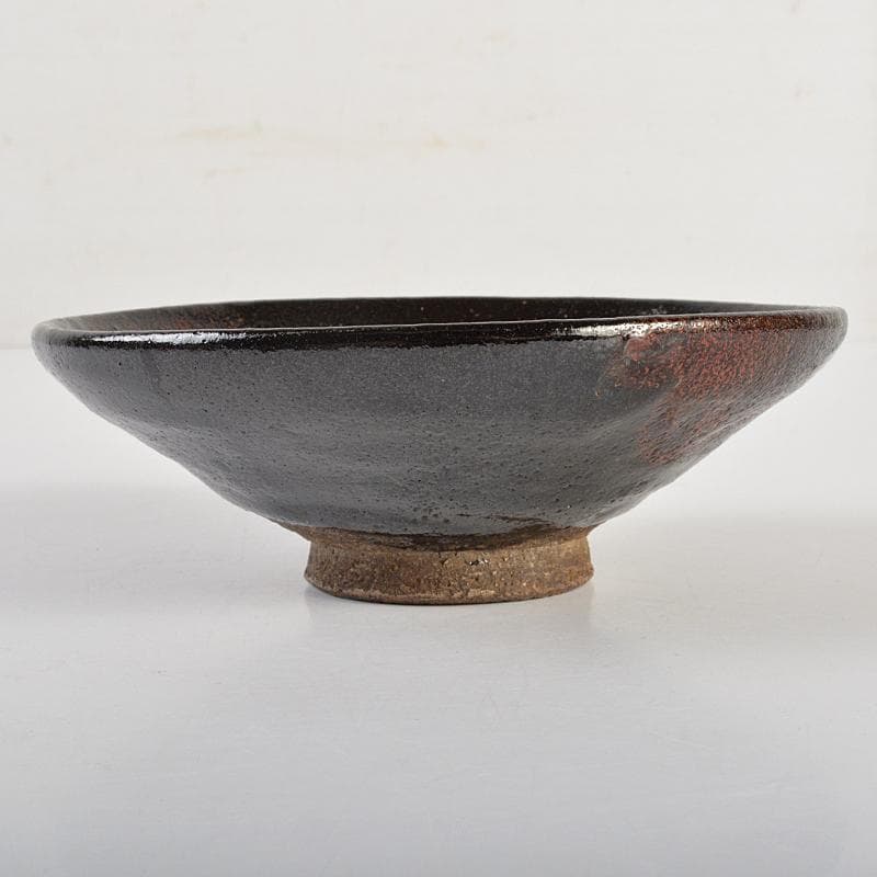 茶道具　楽吉左衛門　十代旦入造　黒楽平茶碗　時代箱付　M　R7410