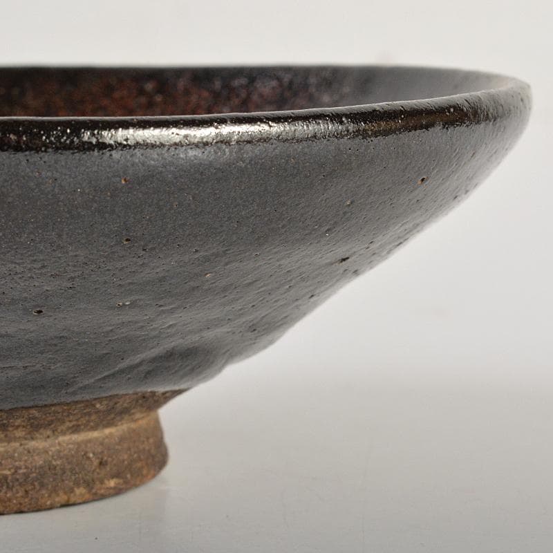 茶道具　楽吉左衛門　十代旦入造　黒楽平茶碗　時代箱付　M　R7410
