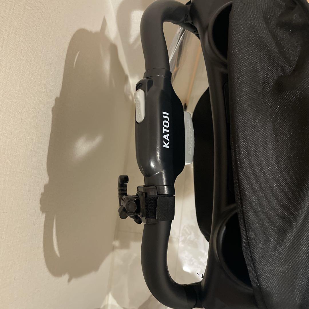 【美品】カトージ 2人でゴーDX タイヤ傷あり レインカバー付 二人乗ベビーカー