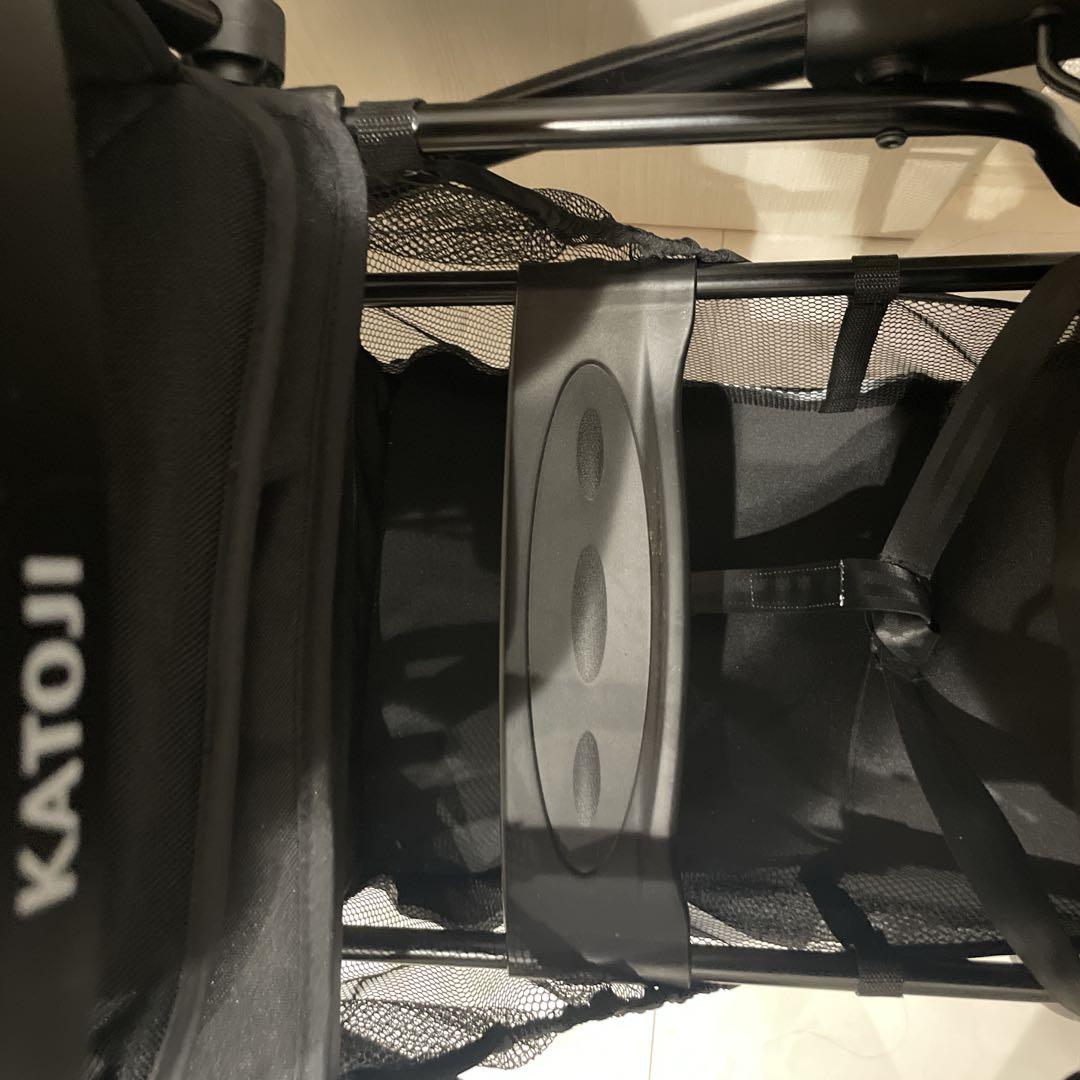 【美品】カトージ 2人でゴーDX タイヤ傷あり レインカバー付 二人乗ベビーカー