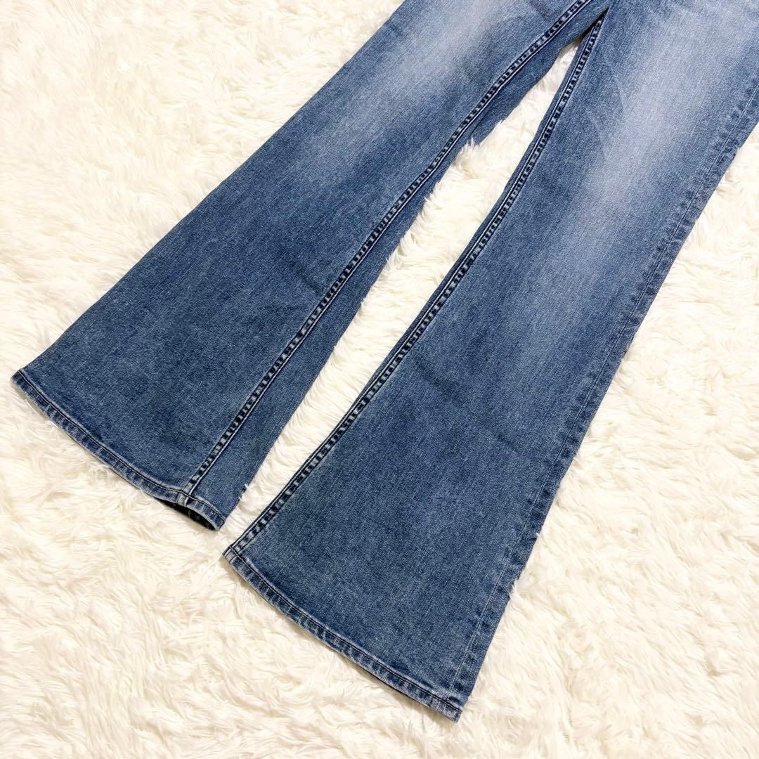 美品 YANUK フィギーライトブルーブーツカット サイズ24 ヤヌーク