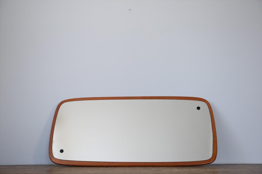 英国アンティークチーク古木ウォールミラー/木製壁掛け鏡/立鏡/姿見(91-195