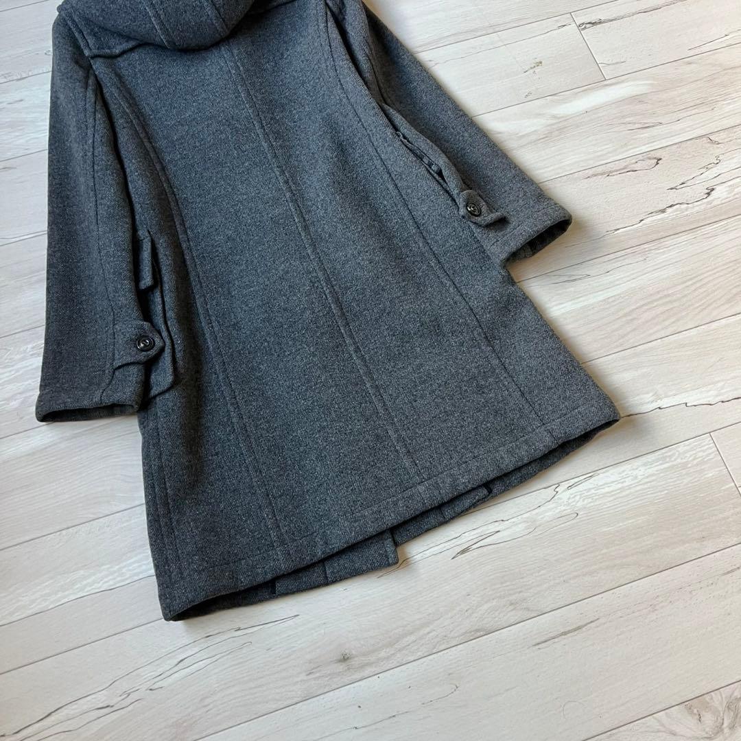 希少カラーピンクチェック　バーバリーブルーレーベル　ダッフルコート　ウール100