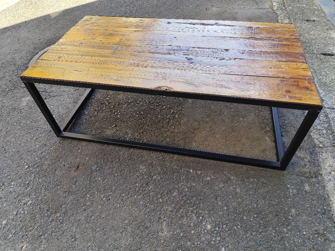 【関東圏限定】ノットアンティークス ローテーブル 110cm 古材 アイアン