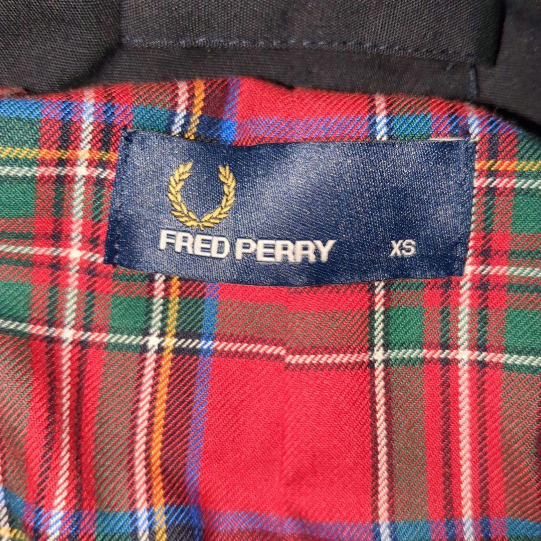 新品　fred perry トレンチコート　ネイビー　チェック　XS
