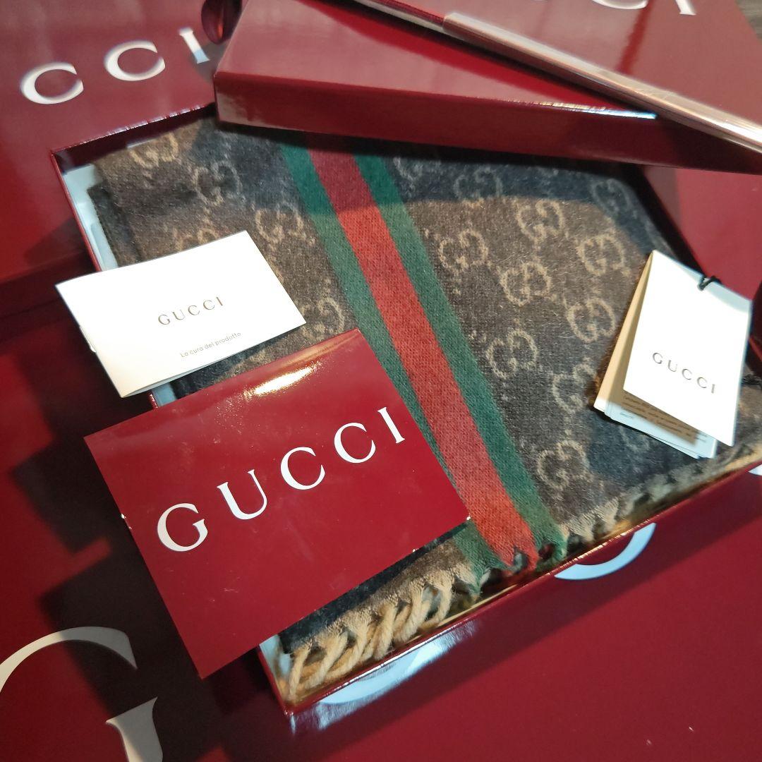 ❤新品箱袋付き❤GUCCI マフラーショール ストール❤最高級カシミア❤