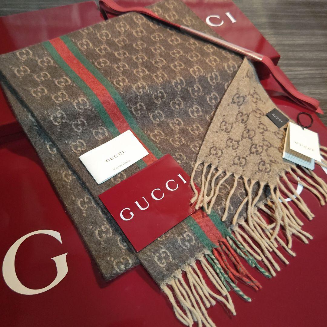 ❤新品箱袋付き❤GUCCI マフラーショール ストール❤最高級カシミア❤