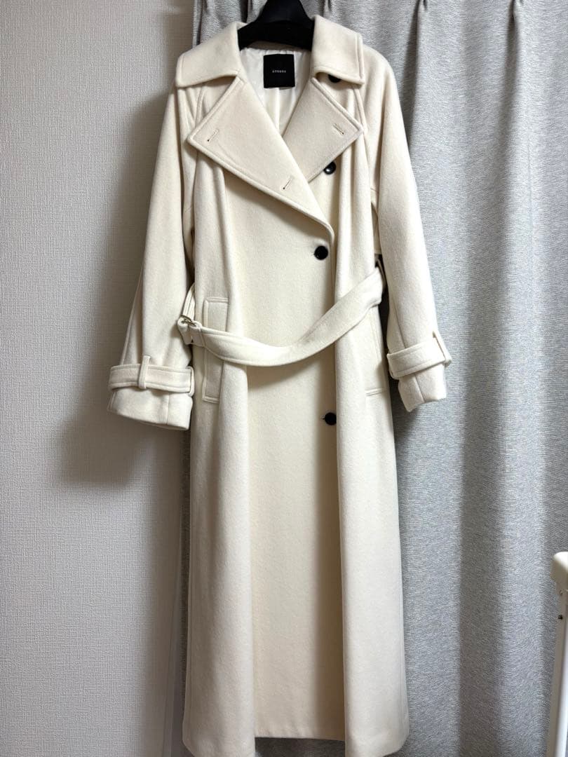 【新品】anuans ウールトレンチコート エクリュ Sサイズ