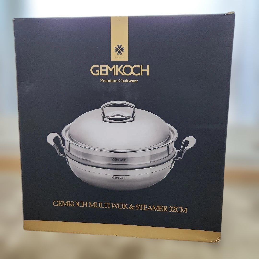 【新品】 GEMKOCH　(ジェンクック) マルチウォック&スチーマー32cm