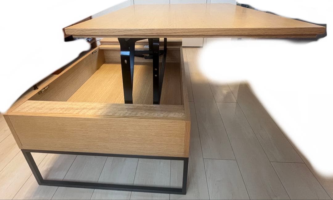 【送料込み】ニトリ　昇降　センターテーブル(Nヒバリ 120 LBR)