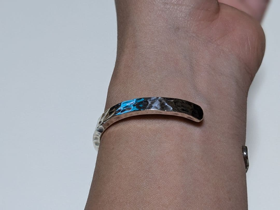 市松 シルバー スパイラルバングル