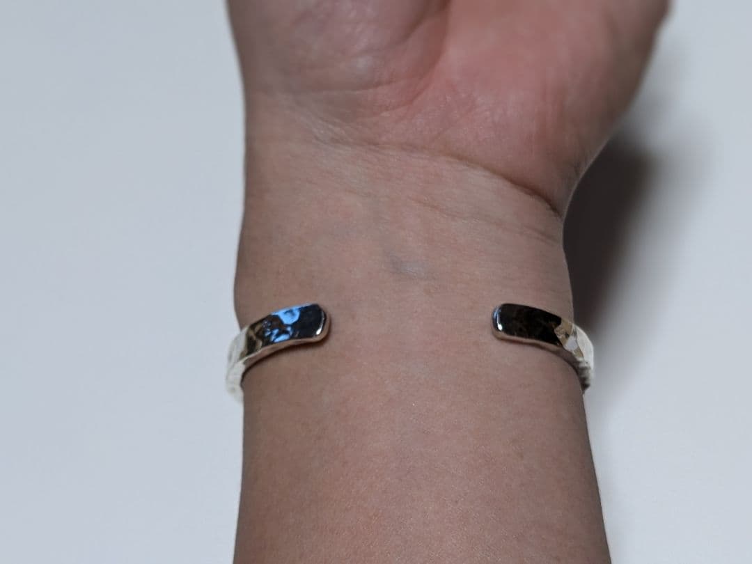 市松 シルバー スパイラルバングル