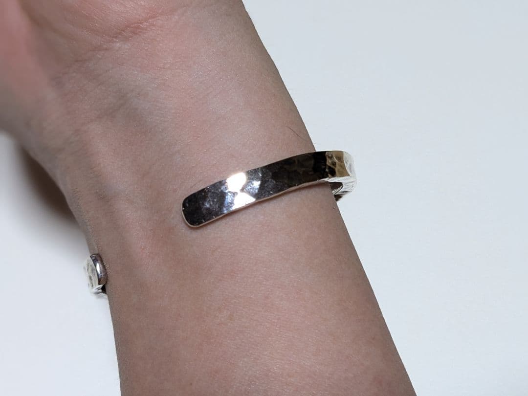 市松 シルバー スパイラルバングル