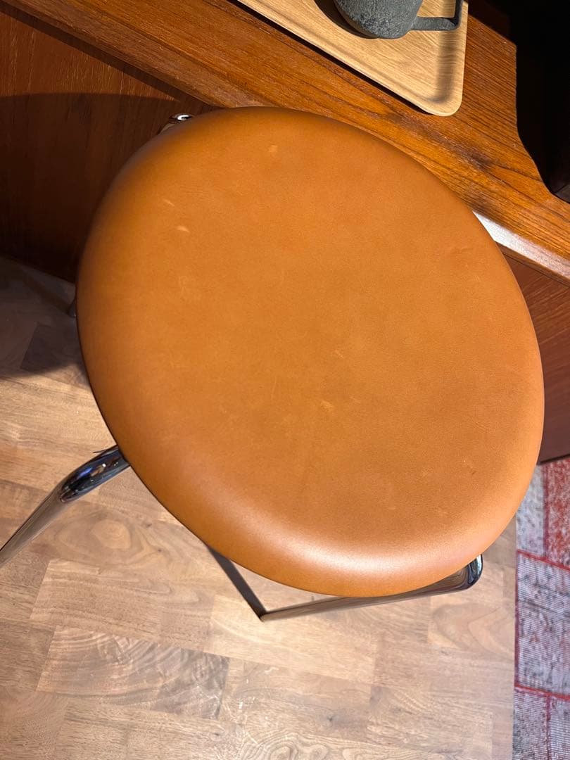 正規品 ドットスツール ワイルドレザーウォルナット/クローム脚【B】