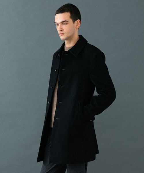 美品！ UNITED TOKYO メリノウールステンカラーコート　L 　ブラック