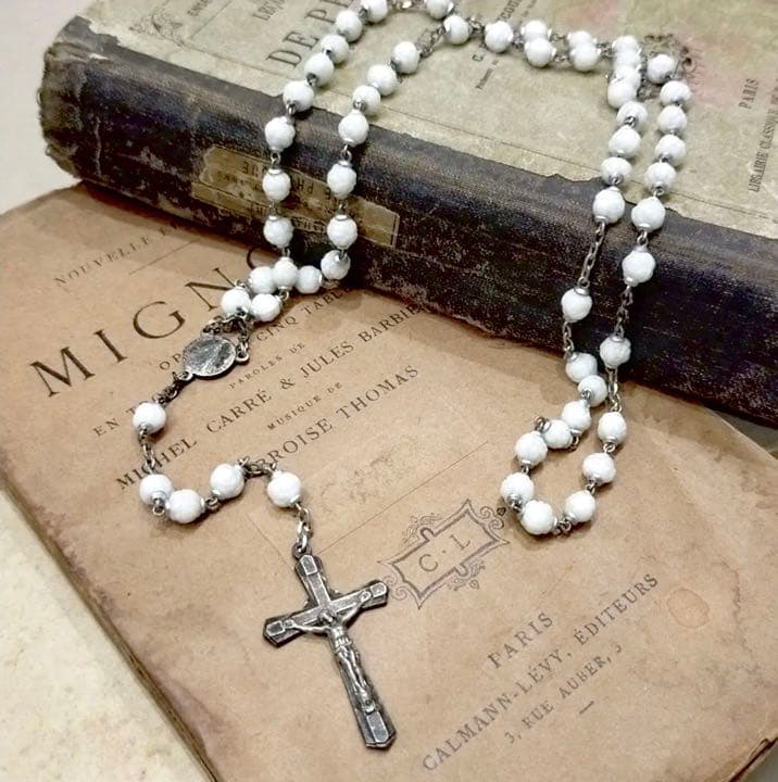 フランスアンティーク* ロザリオ クロス ネックレス*十字架*ヴィンテージ