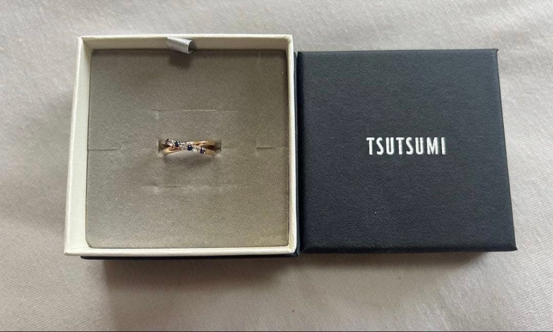 K10YGサファイアリング 小指用　ジュエリーツツミ