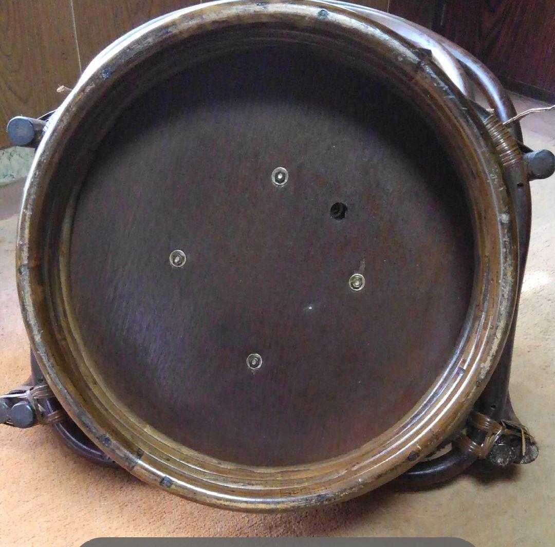 レトロ　籐製の回転式座椅子