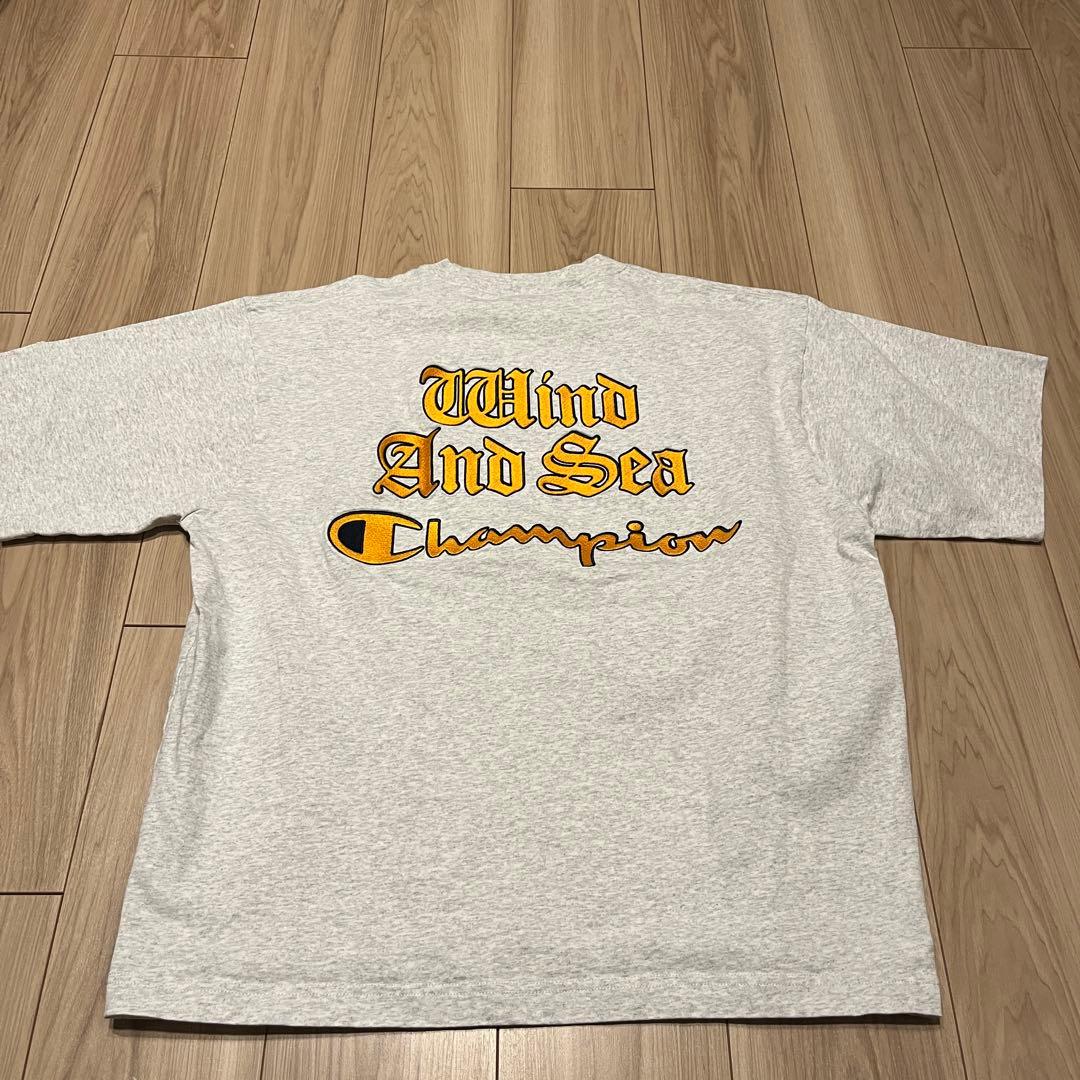 champion wind and sea tシャツ L グレー 刺繍