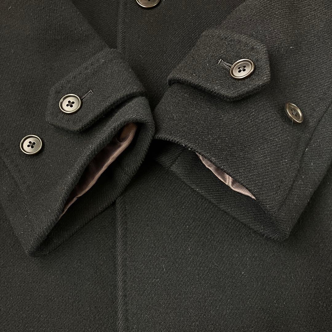 シップス SHIPS コート ウール ダブルフェイス ソリッド カーコート 黒