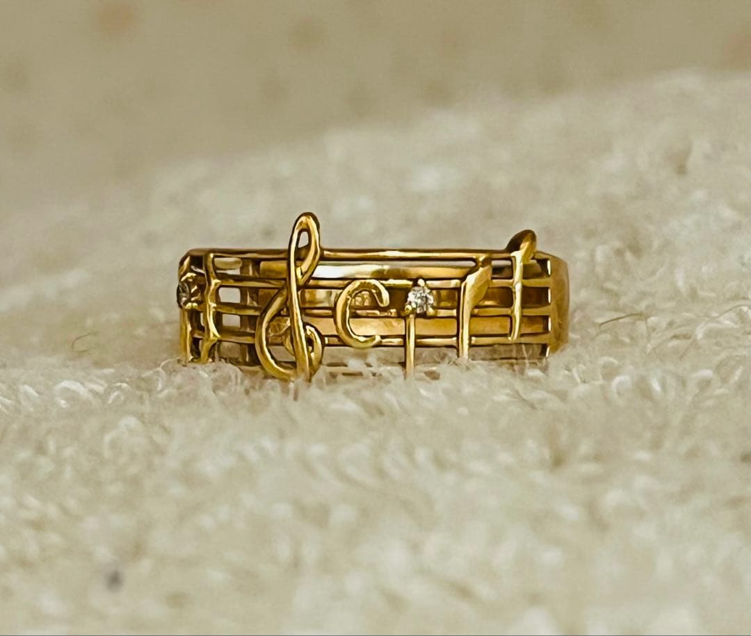 K18 ダイヤモンドリング 指輪 モーツァルトのピアノソナタ