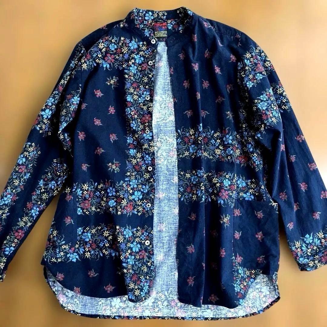 BRU NA BOINNEブルーナボイン　花柄スタンドカラーシャツ