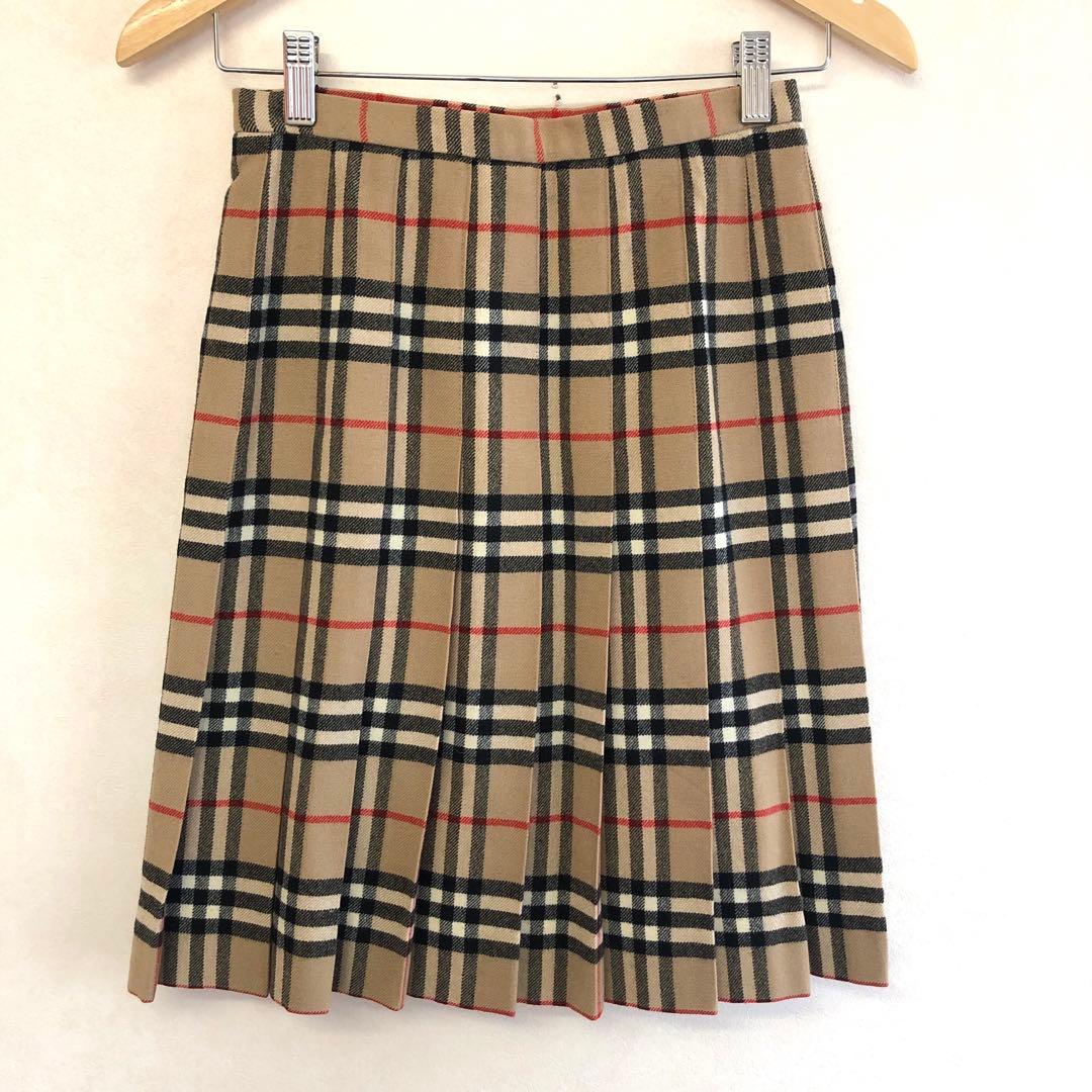 バーバリー Burberry’s ノバチェック プリーツ ウール スカート 総柄