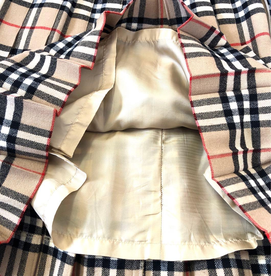 バーバリー Burberry’s ノバチェック プリーツ ウール スカート 総柄